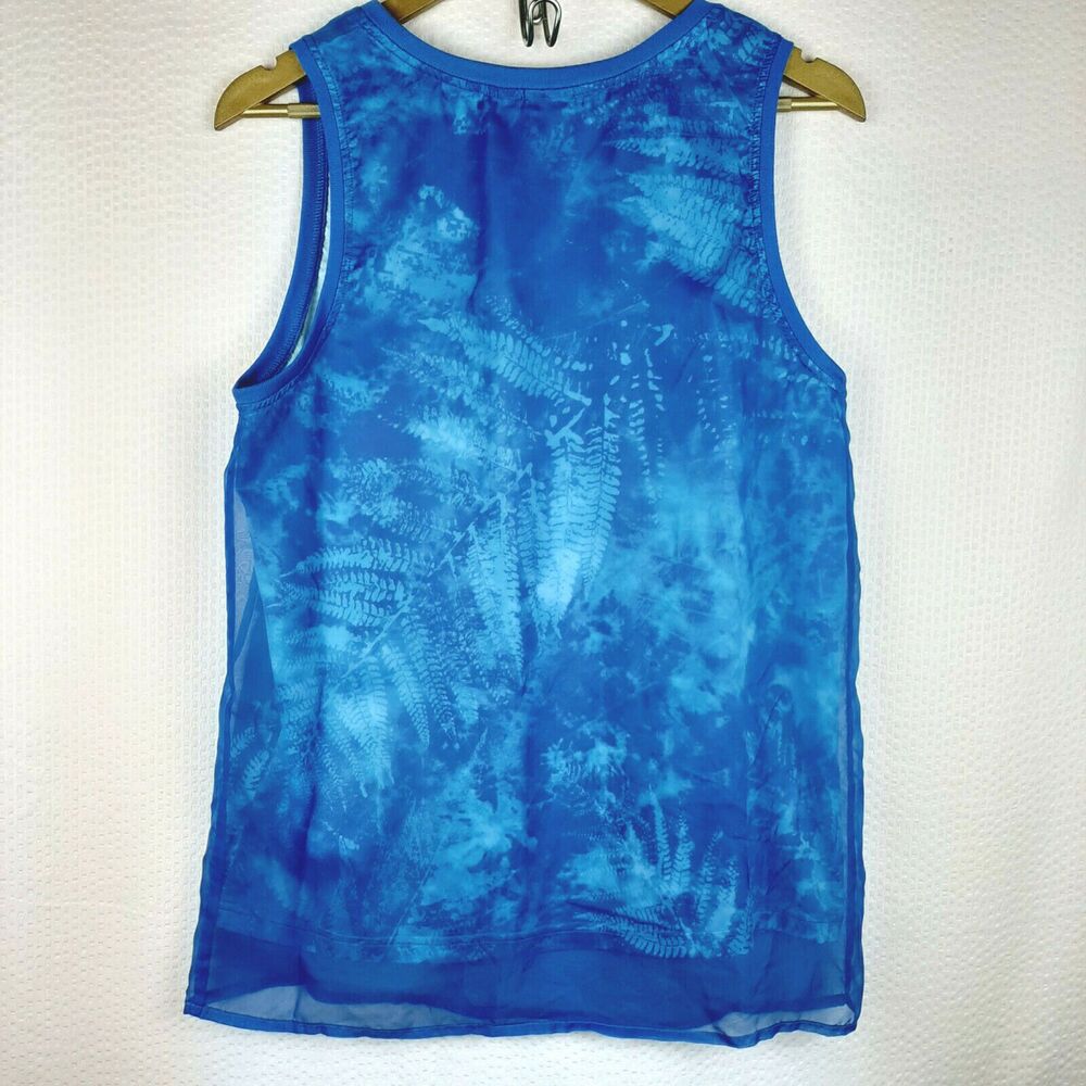 Adidas Women Ocean Elements Tank Top Blue Chiffon Mesh Activewear Top Size S - Picture 10 of 12